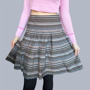 Club Monaco Multicolor Striped A-Line Cotton Skirt